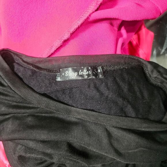 Vintage y2k gothic side tie mesh crop baby tee top - Picture 5 of 6